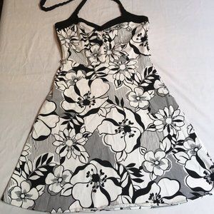 Aqua Blue's Rockabilly Women’s Floral Print Halter Summer Dress Size M Like New